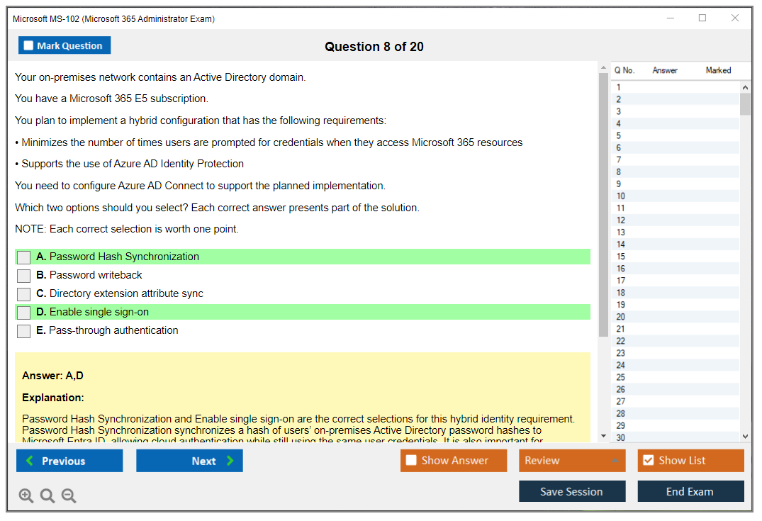 Microsoft MS-102 (Microsoft 365 Administrator Exam) Exam Simulator Test Engine Exam Question 8