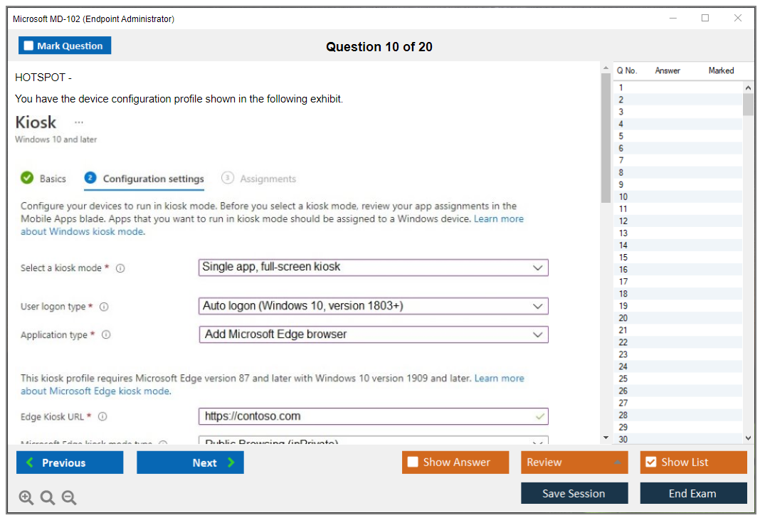 Microsoft MD-102 (Endpoint Administrator) Exam Simulator Test Engine Exam Question 10