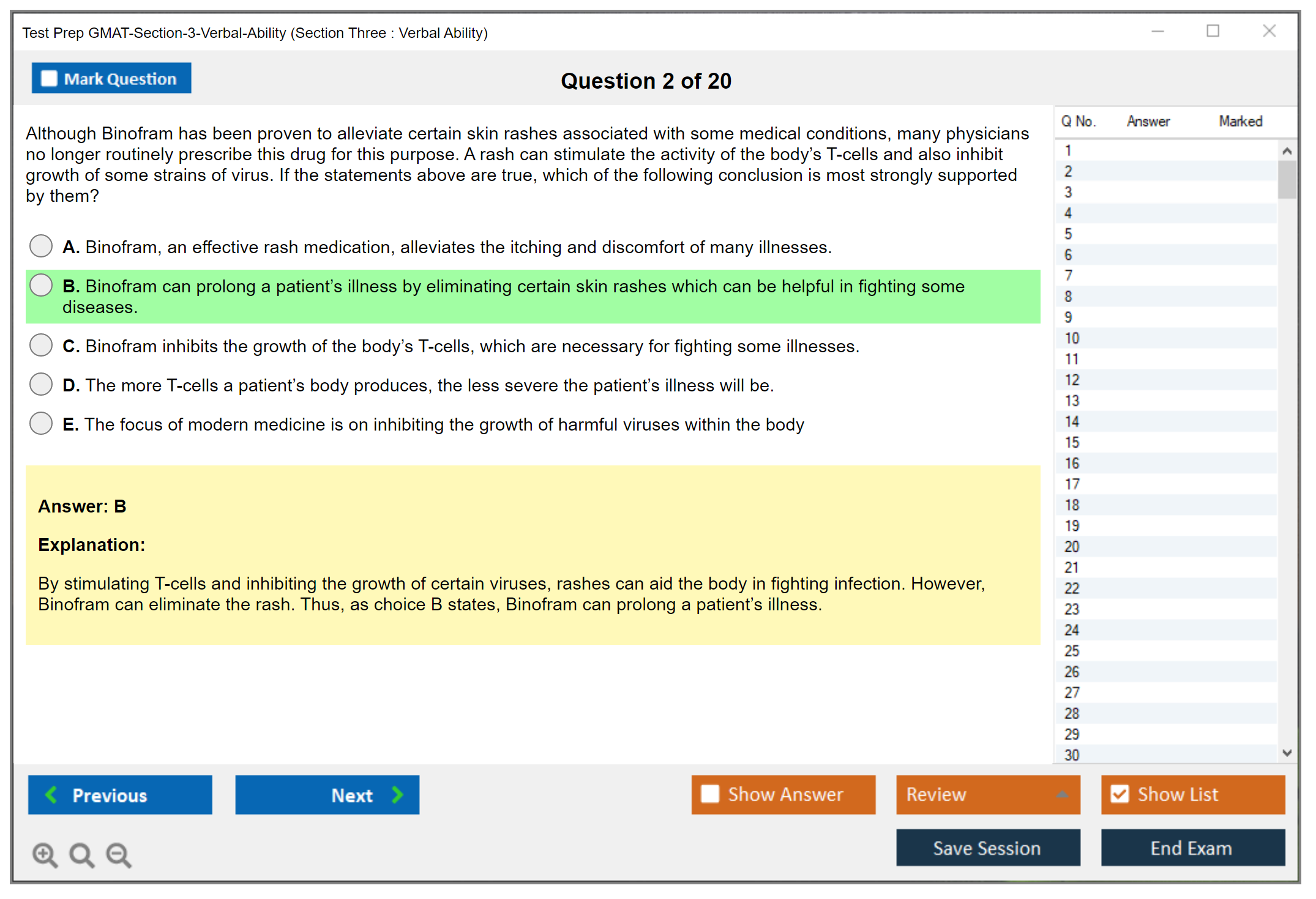 Test Prep GMAT-Section-3-Verbal-Ability (Section Three : Verbal Ability) Exam Simulator Test Engine Exam Question 2