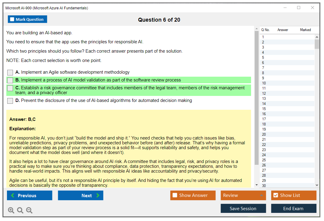 Microsoft AI-900 (Microsoft Azure AI Fundamentals) Exam Simulator Test Engine Exam Question 6