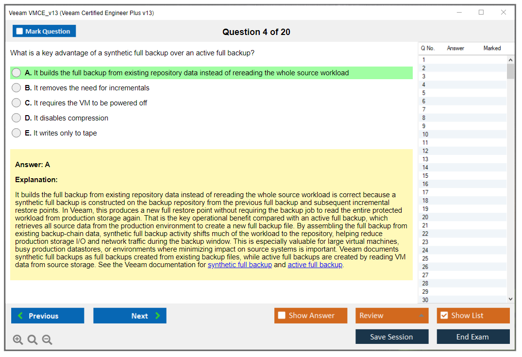 Veeam VMCE_v13 (Veeam Certified Engineer Plus v13) Exam Simulator Test Engine Exam Question 4