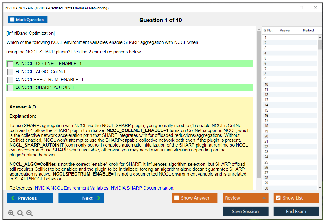 NVIDIA NCP-AIN (NVIDIA-Certified Professional AI Networking) Exam Simulator Test Engine Exam Question 1