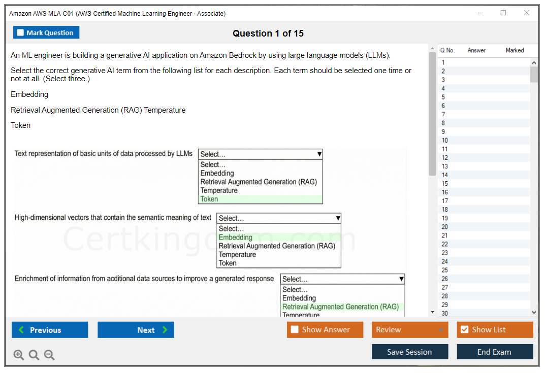 Amazon AWS MLA-C01 (AWS Certified Machine Learning Engineer - Associate) Exam Simulator Test Engine Exam Question 1