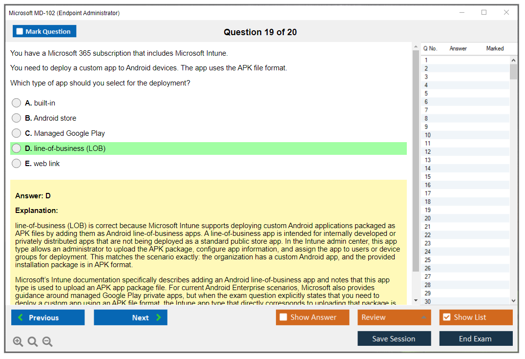 Microsoft MD-102 (Endpoint Administrator) Exam Simulator Test Engine Exam Question 19
