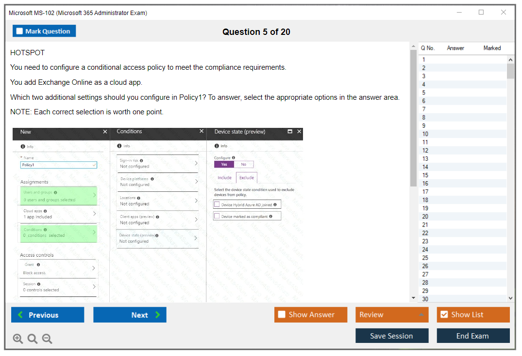 Microsoft MS-102 (Microsoft 365 Administrator Exam) Exam Simulator Test Engine Exam Question 5