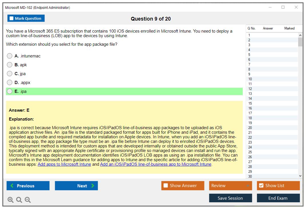 Microsoft MD-102 (Endpoint Administrator) Exam Simulator Test Engine Exam Question 9