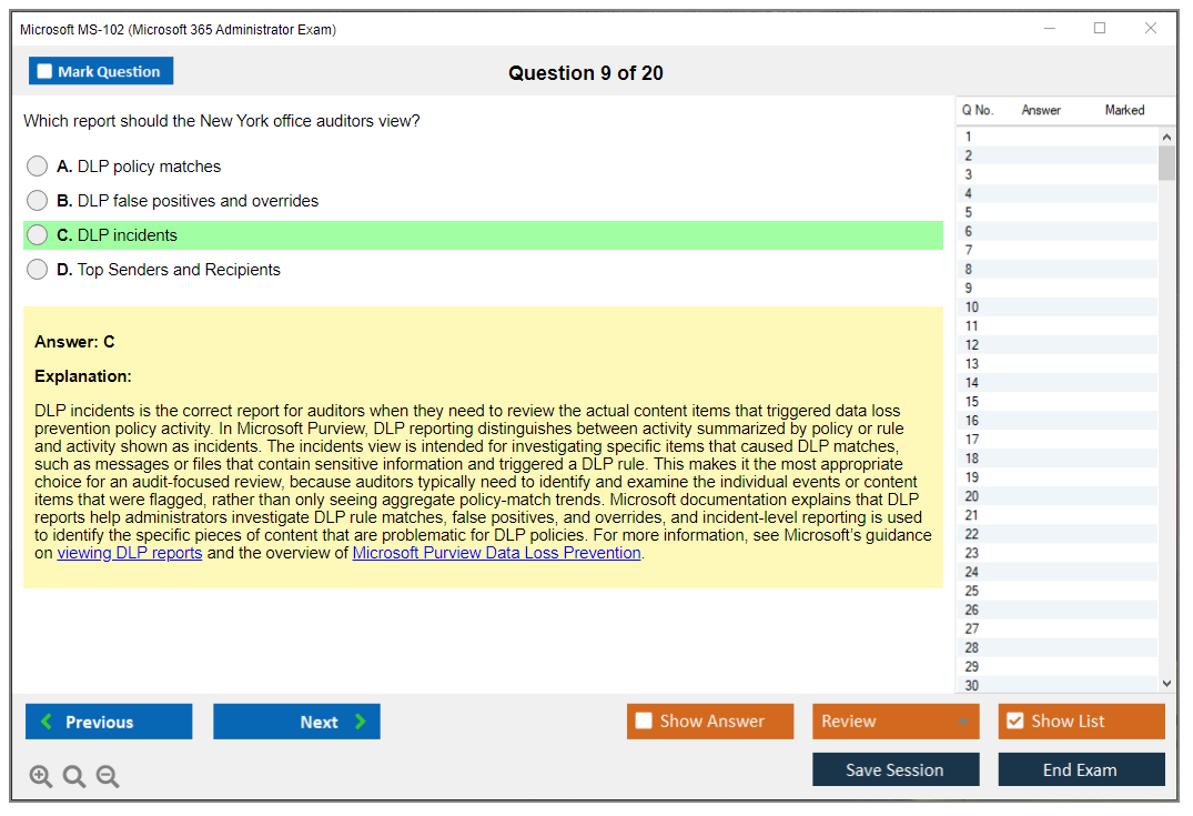 Microsoft MS-102 (Microsoft 365 Administrator Exam) Exam Simulator Test Engine Exam Question 9