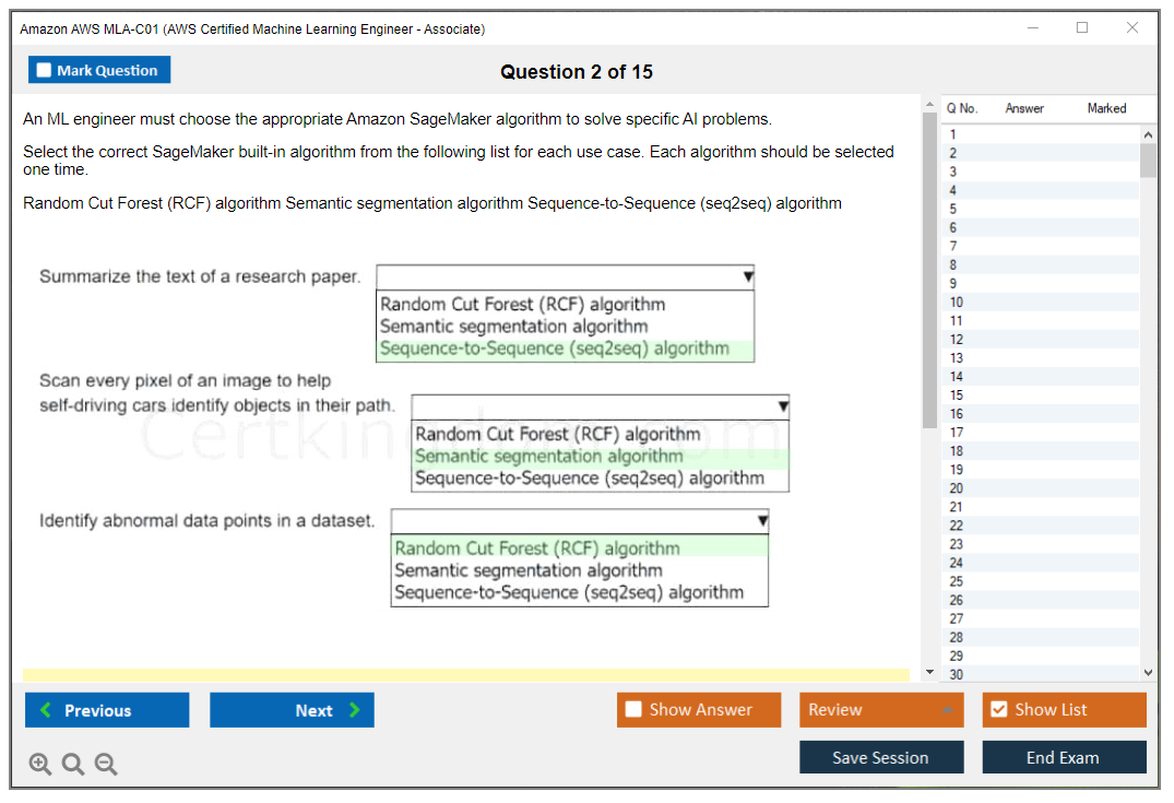 Amazon AWS MLA-C01 (AWS Certified Machine Learning Engineer - Associate) Exam Simulator Test Engine Exam Question 2