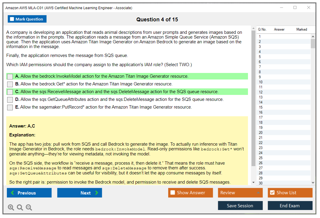 Amazon AWS MLA-C01 (AWS Certified Machine Learning Engineer - Associate) Exam Simulator Test Engine Exam Question 4