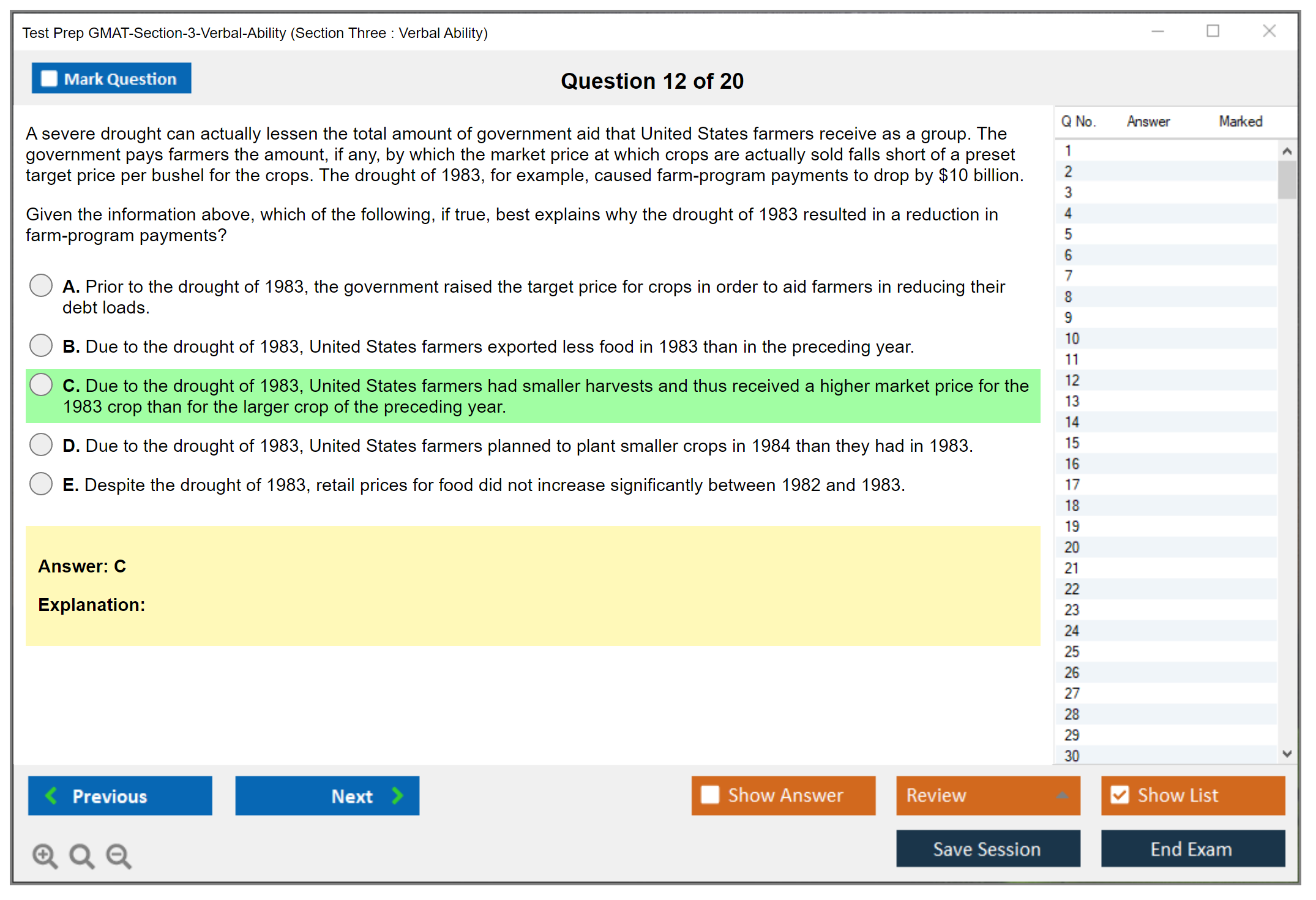 Test Prep GMAT-Section-3-Verbal-Ability (Section Three : Verbal Ability) Exam Simulator Test Engine Exam Question 12