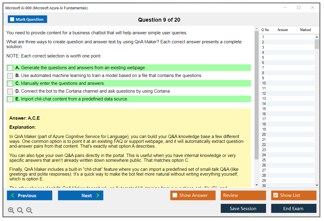 Microsoft AI-900 (Microsoft Azure AI Fundamentals) Exam Simulator Test Engine Exam Question 9