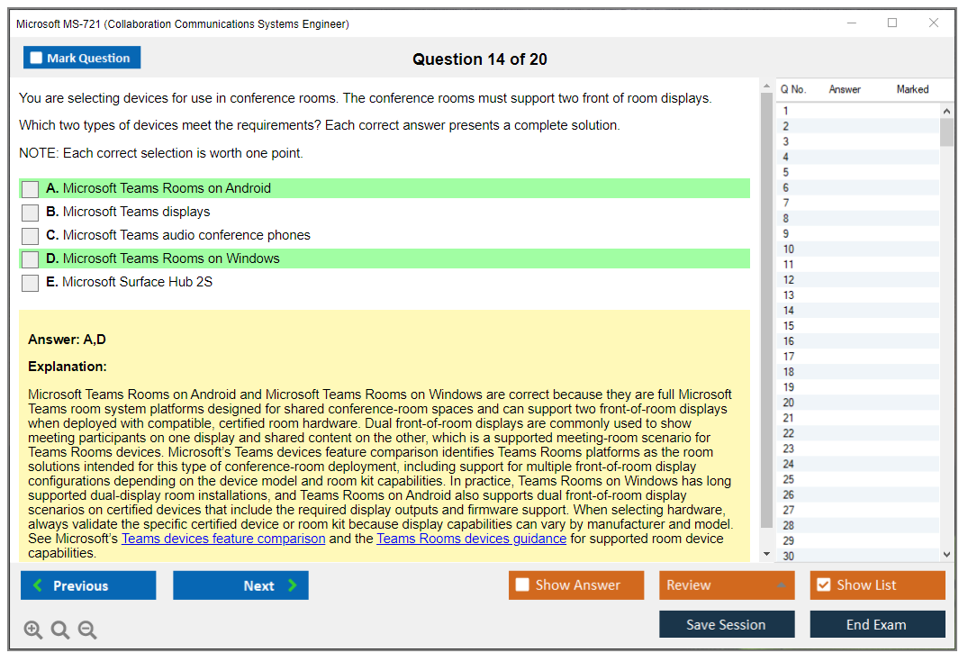 Microsoft MS-721 (Collaboration Communications Systems Engineer) Exam Simulator Test Engine Exam Question 14