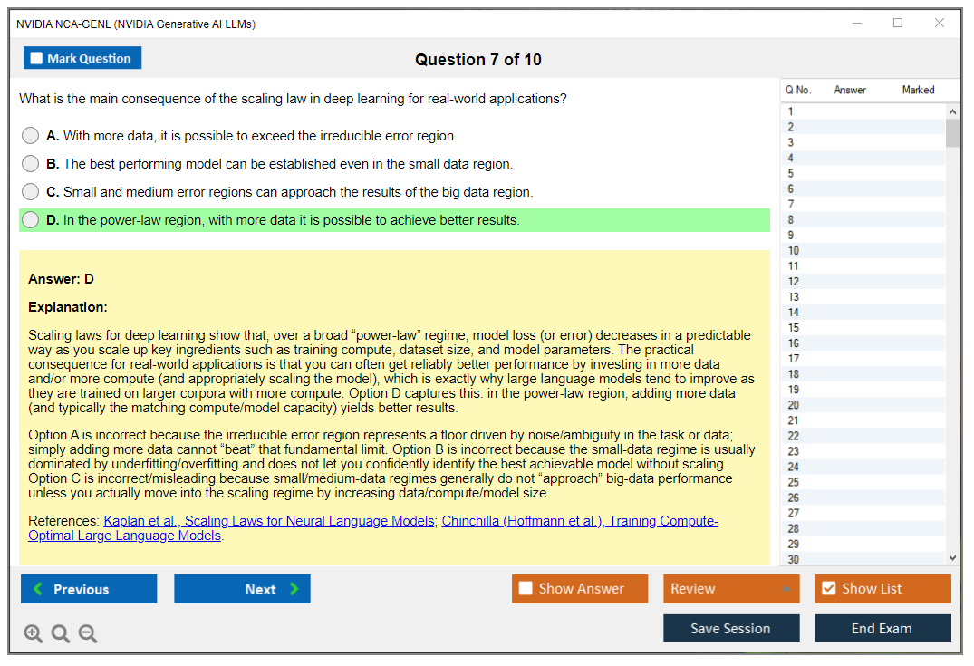 NVIDIA NCA-GENL (NVIDIA Generative AI LLMs) Exam Simulator Test Engine Exam Question 7