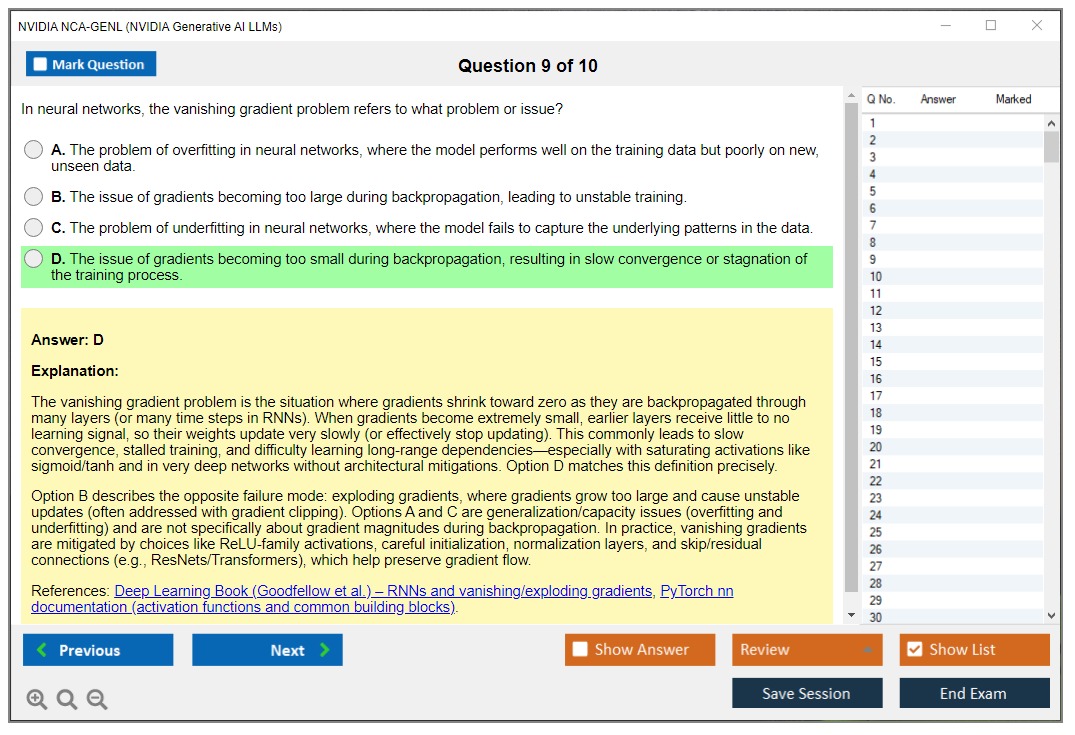 NVIDIA NCA-GENL (NVIDIA Generative AI LLMs) Exam Simulator Test Engine Exam Question 9