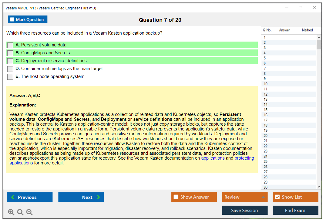 Veeam VMCE_v13 (Veeam Certified Engineer Plus v13) Exam Simulator Test Engine Exam Question 7