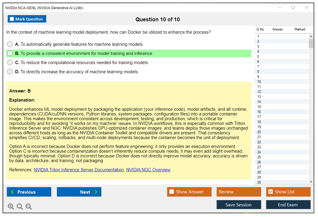 NVIDIA NCA-GENL (NVIDIA Generative AI LLMs) Exam Simulator Test Engine Exam Question 10