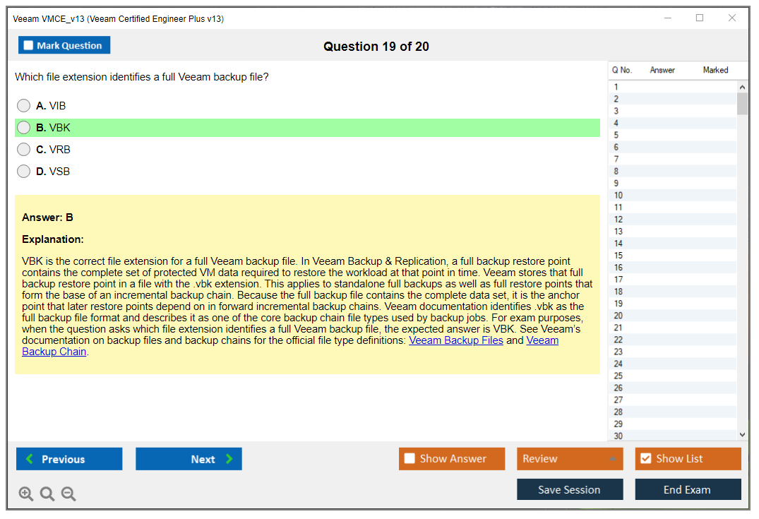Veeam VMCE_v13 (Veeam Certified Engineer Plus v13) Exam Simulator Test Engine Exam Question 19