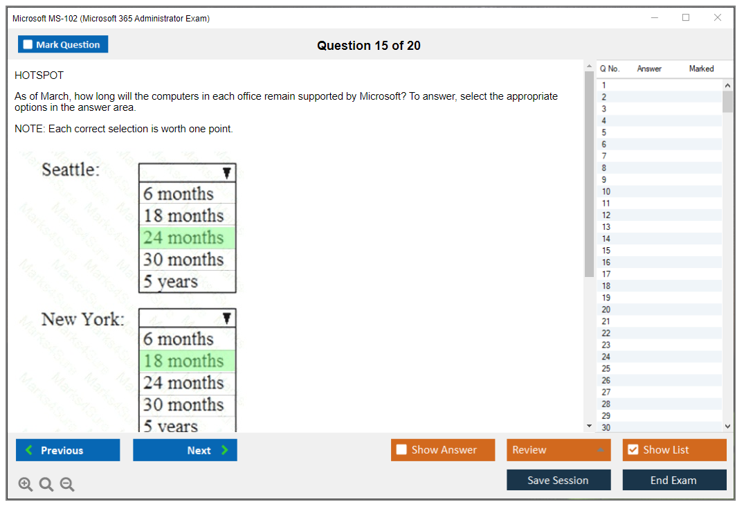 Microsoft MS-102 (Microsoft 365 Administrator Exam) Exam Simulator Test Engine Exam Question 15