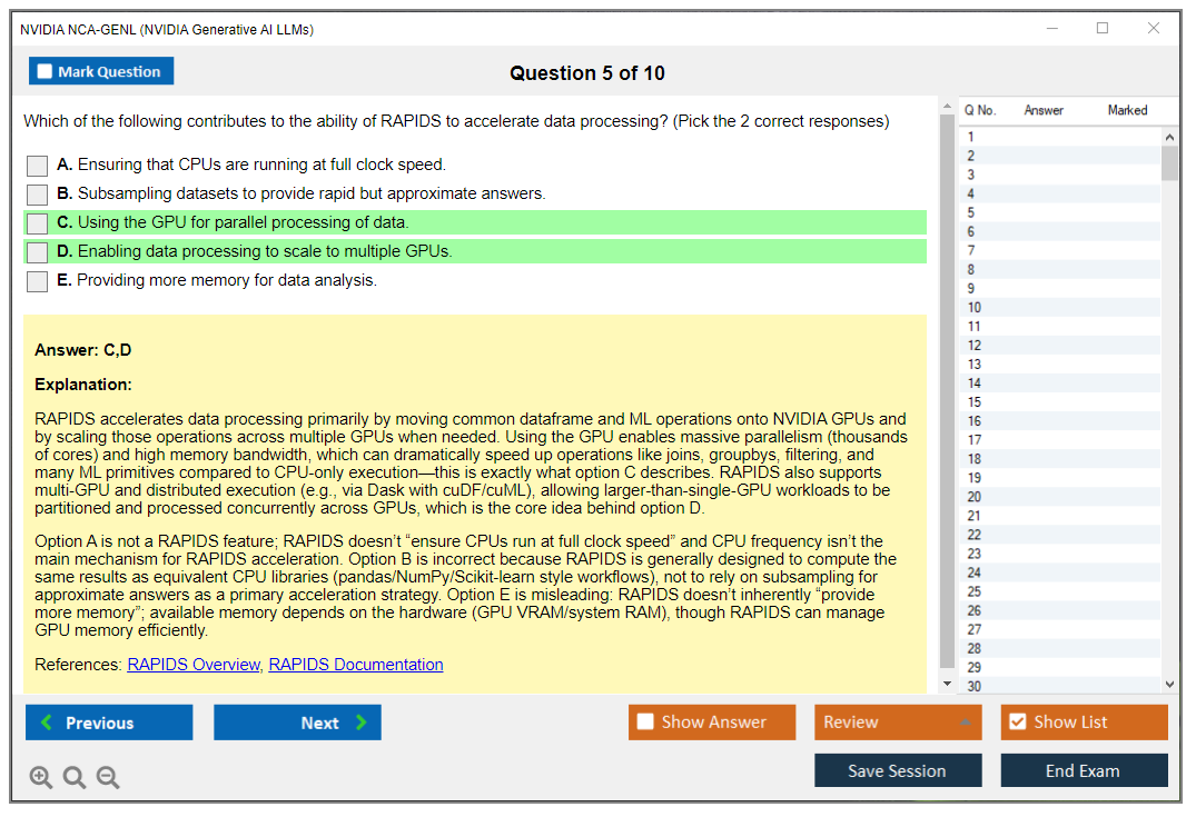 NVIDIA NCA-GENL (NVIDIA Generative AI LLMs) Exam Simulator Test Engine Exam Question 5