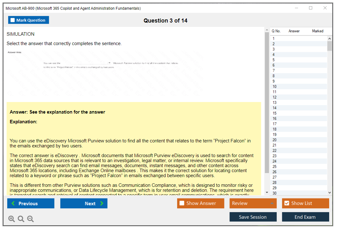 Microsoft AB-900 (Microsoft 365 Copilot and Agent Administration Fundamentals) Exam Simulator Test Engine Exam Question 3