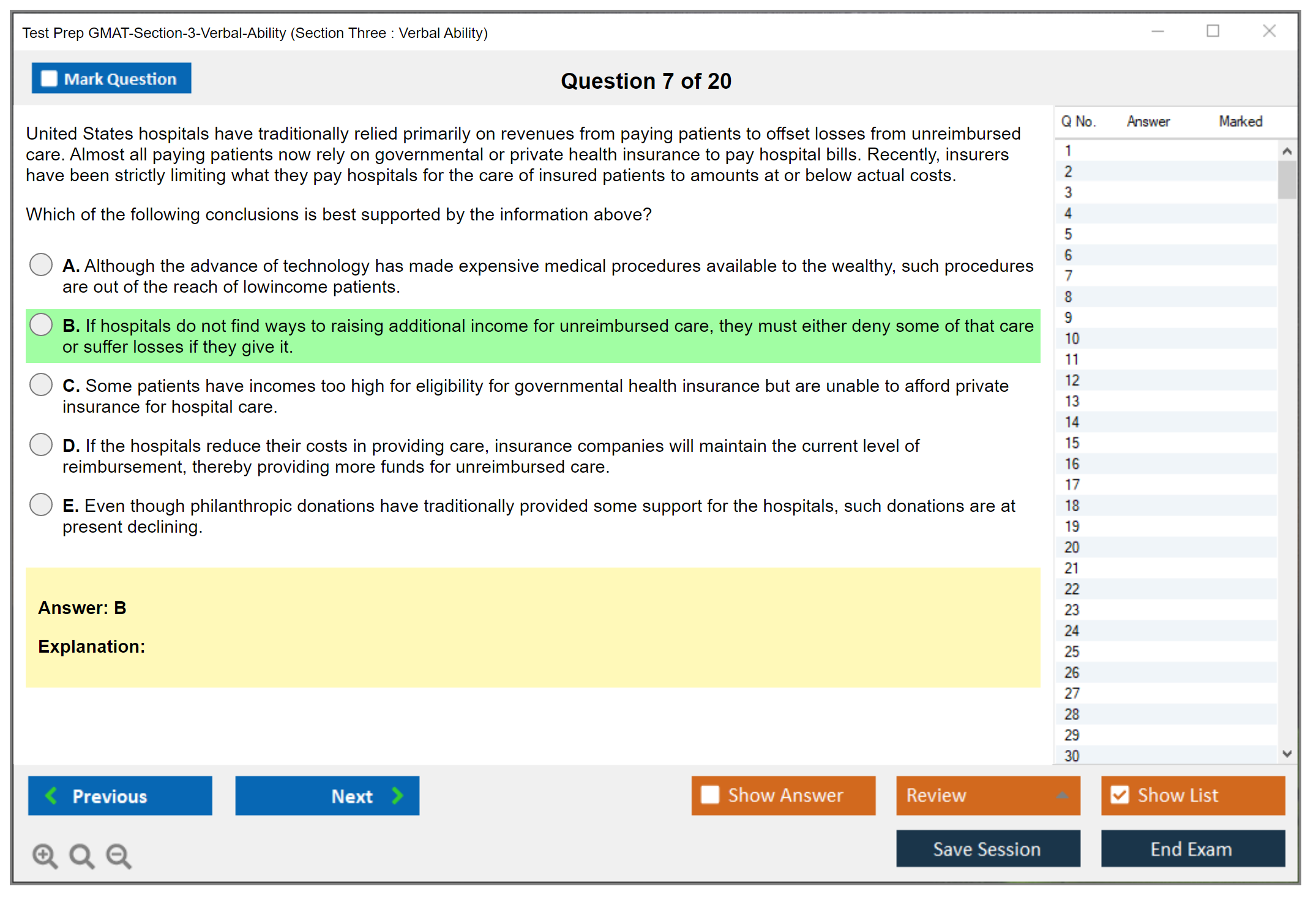 Test Prep GMAT-Section-3-Verbal-Ability (Section Three : Verbal Ability) Exam Simulator Test Engine Exam Question 7