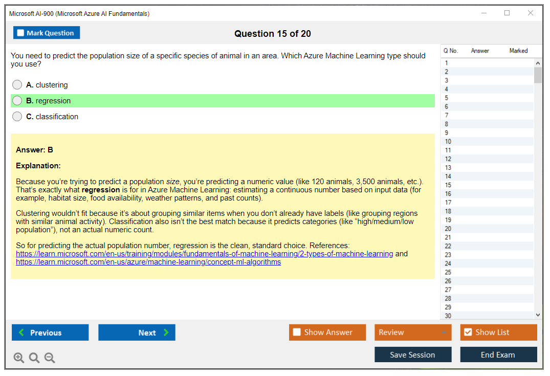 Microsoft AI-900 (Microsoft Azure AI Fundamentals) Exam Simulator Test Engine Exam Question 15