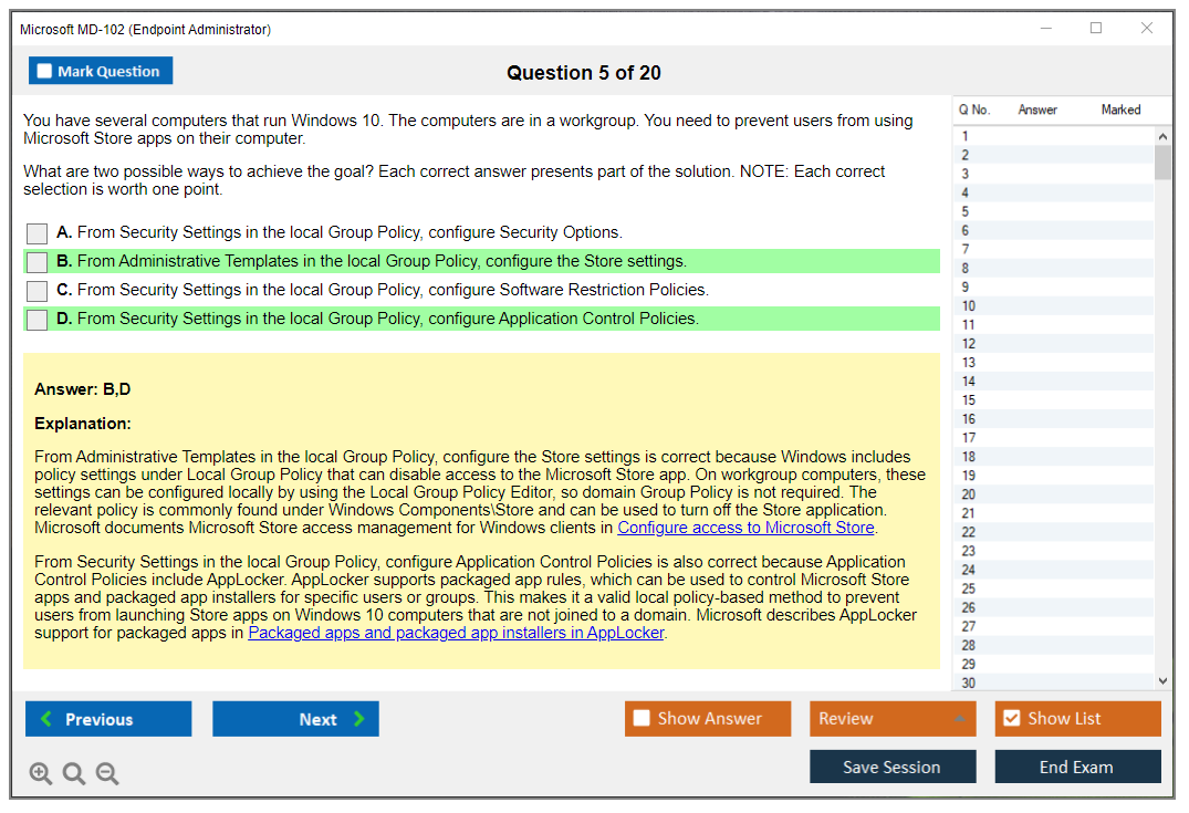 Microsoft MD-102 (Endpoint Administrator) Exam Simulator Test Engine Exam Question 5