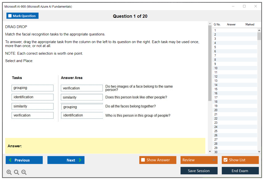 Microsoft AI-900 (Microsoft Azure AI Fundamentals) Exam Simulator Test Engine Exam Question 1