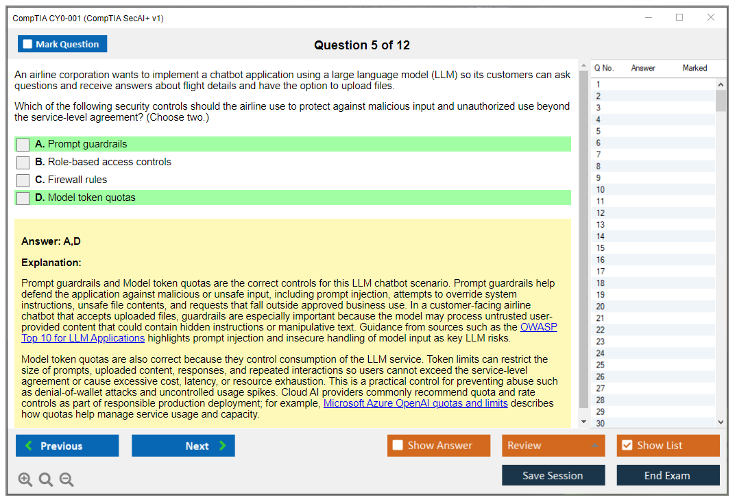 CompTIA CY0-001 (CompTIA SecAI+ v1) Exam Simulator Test Engine Exam Question 5