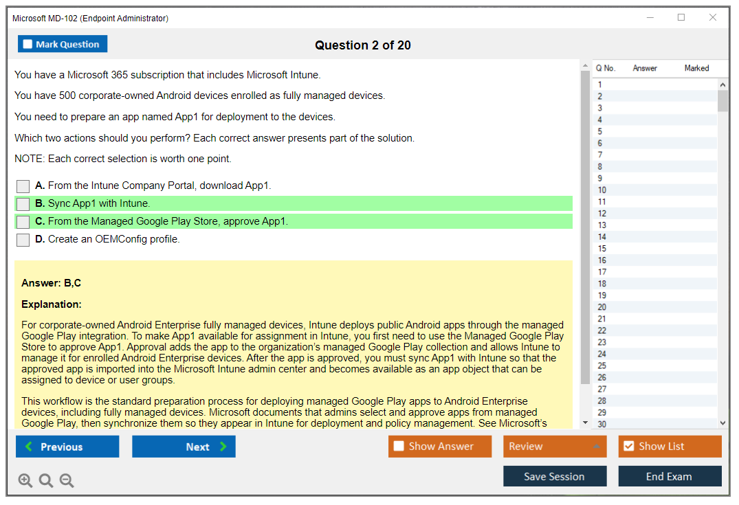 Microsoft MD-102 (Endpoint Administrator) Exam Simulator Test Engine Exam Question 2