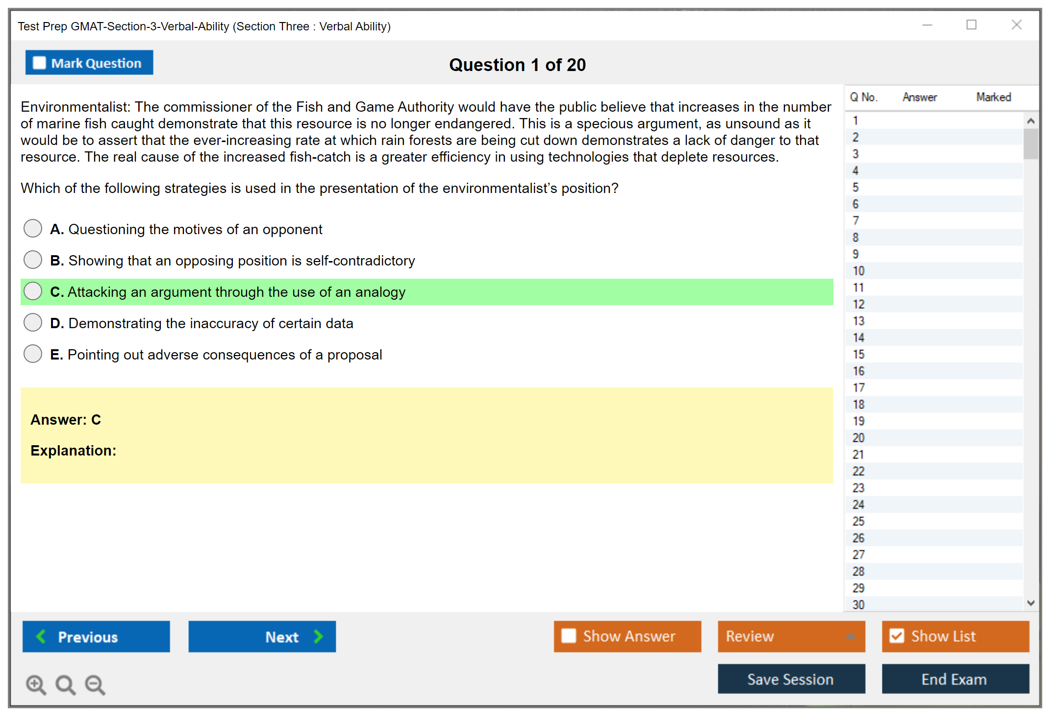 Test Prep GMAT-Section-3-Verbal-Ability (Section Three : Verbal Ability) Exam Simulator Test Engine Exam Question 1