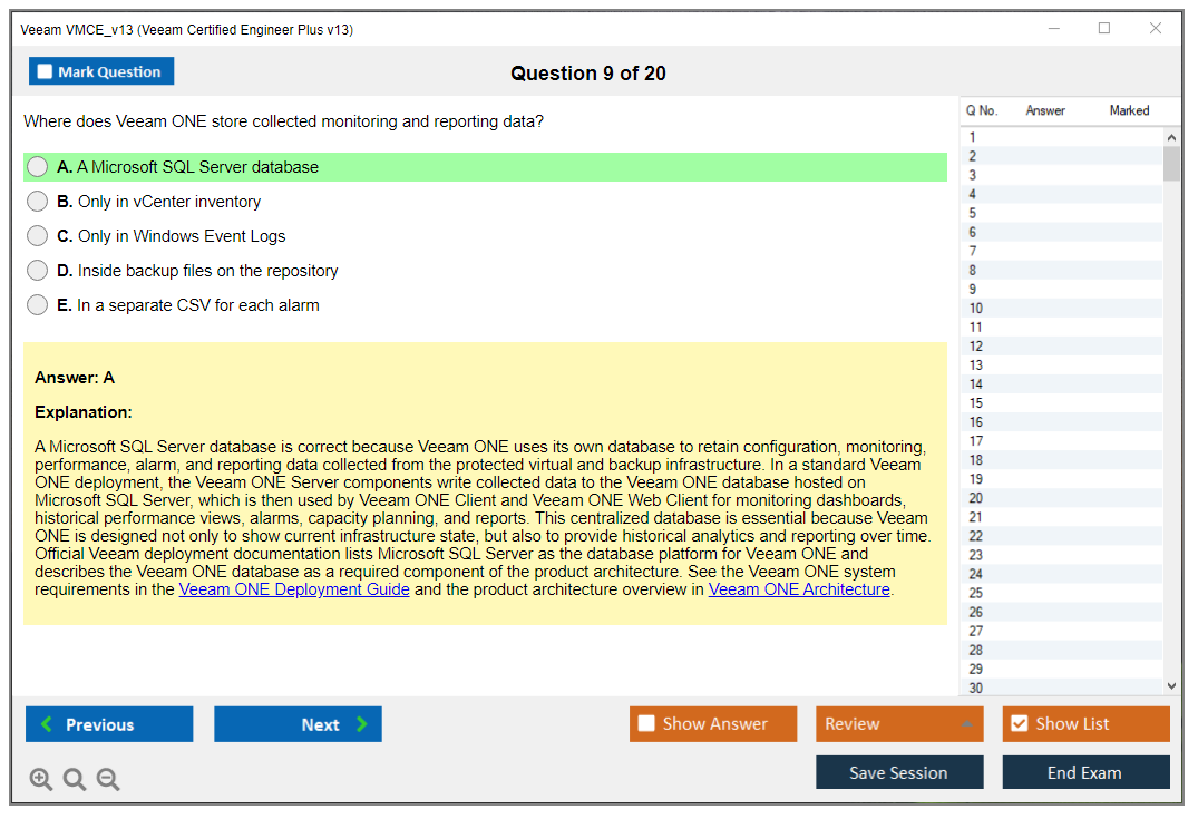 Veeam VMCE_v13 (Veeam Certified Engineer Plus v13) Exam Simulator Test Engine Exam Question 9