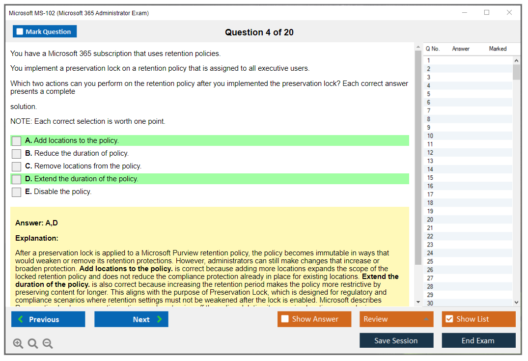 Microsoft MS-102 (Microsoft 365 Administrator Exam) Exam Simulator Test Engine Exam Question 4
