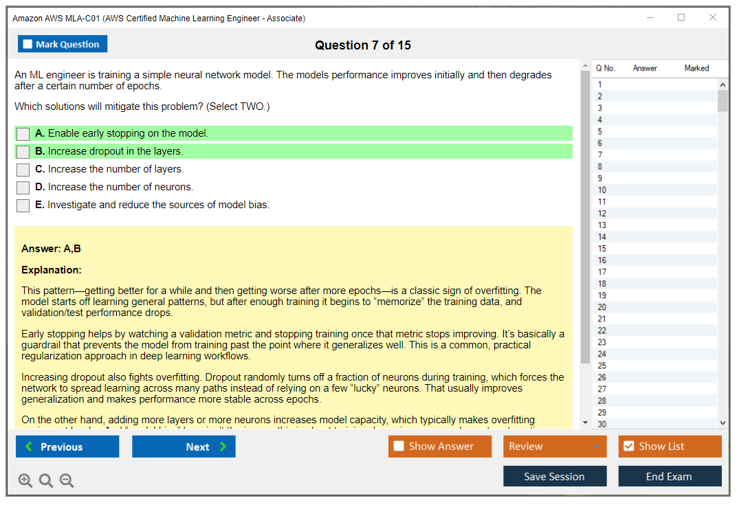Amazon AWS MLA-C01 (AWS Certified Machine Learning Engineer - Associate) Exam Simulator Test Engine Exam Question 7