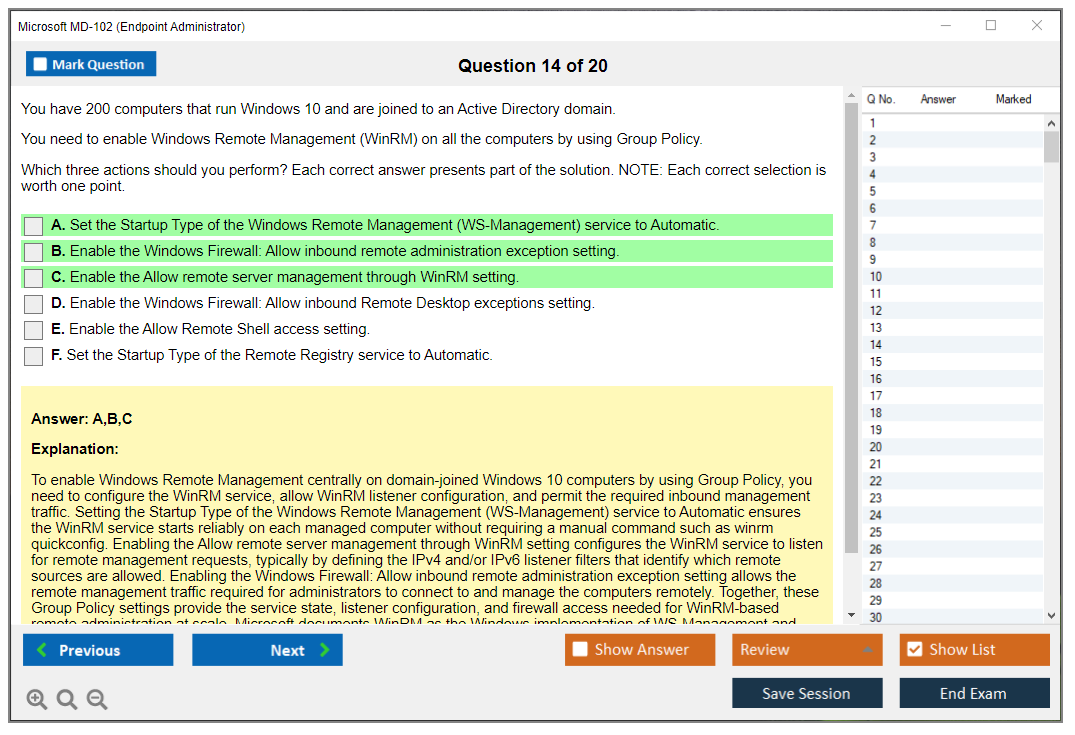 Microsoft MD-102 (Endpoint Administrator) Exam Simulator Test Engine Exam Question 14