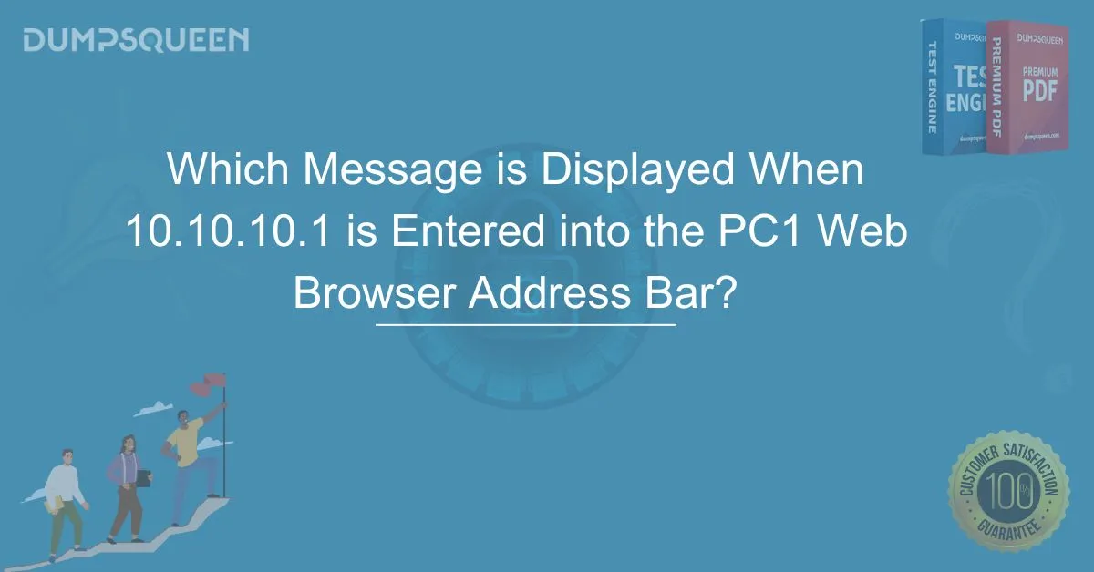 Which Message is Displayed When 10.10.10.1 is Entered into the PC1 Web Browser Address Bar?