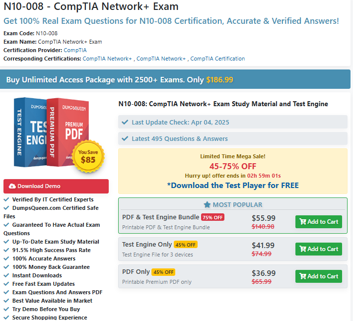 N10-008 - CompTIA Network+ Exam