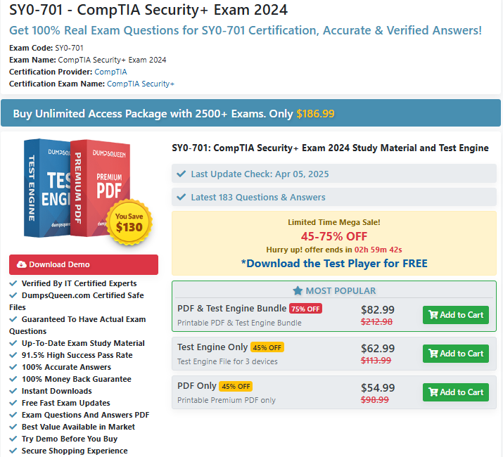 SY0-701 - CompTIA Security+ Exam 2024