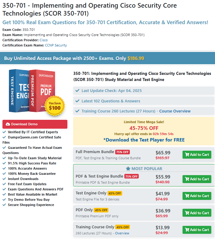 350-701 - Implementing and Operating Cisco Security Core Technologies (SCOR 350-701)