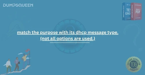 Match the Purpose with Its DHCP Message Type. (Not All Options Are Used.)