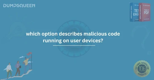 Which Option Describes Malicious Code Running on User Devices? | DumpsQueen