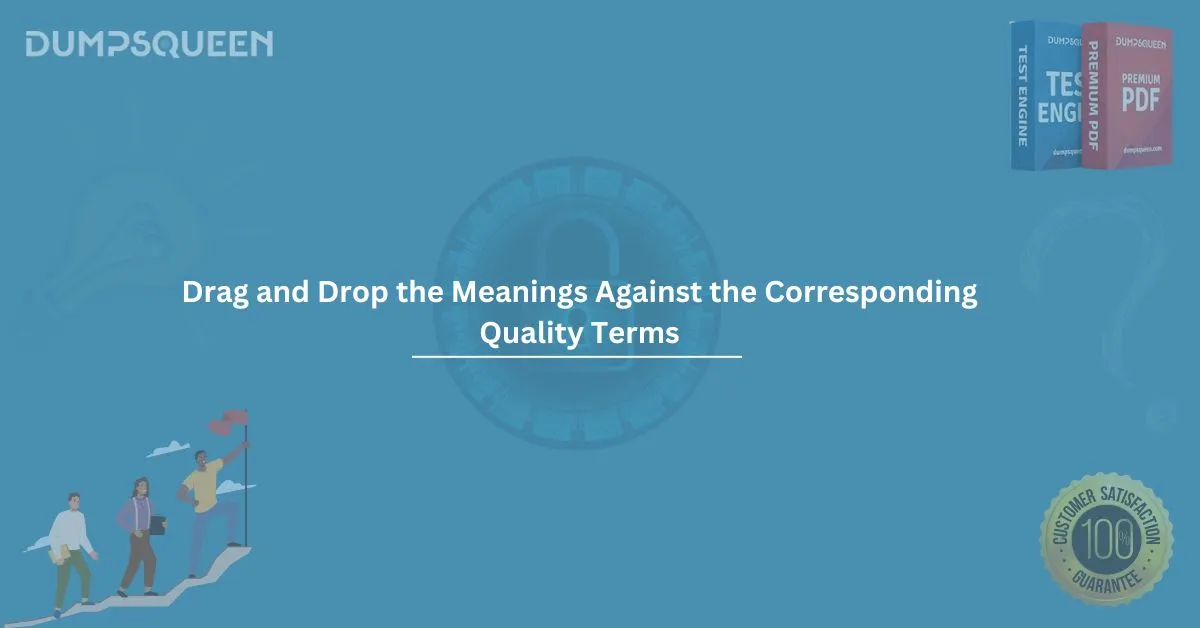 Drag and Drop the Meanings Against the Corresponding Quality Terms