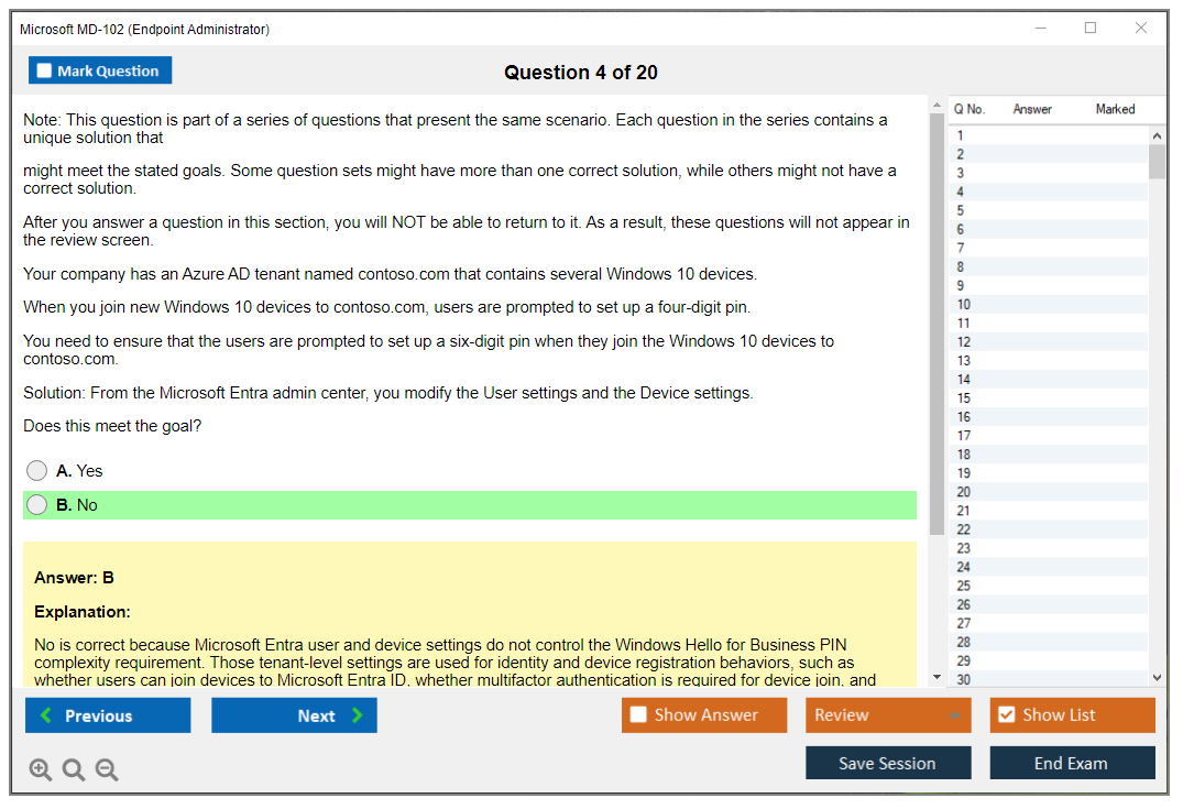 Microsoft MD-102 (Endpoint Administrator) Exam Simulator Test Engine Exam Question 4