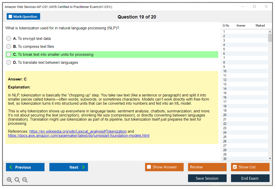 Amazon AWS AIF-C01 (AWS Certified AI Practitioner Exam(AI1-C01)) Exam Simulator Test Engine Exam Question 19
