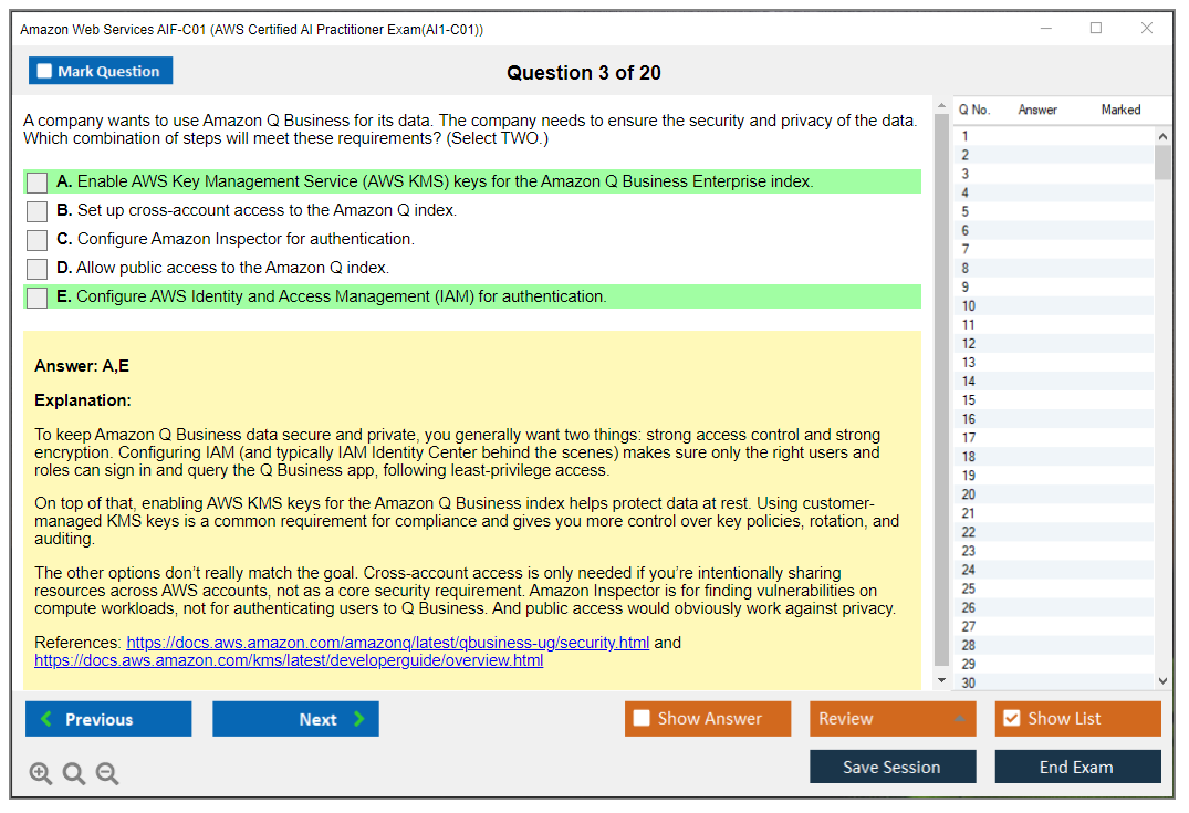 Amazon AWS AIF-C01 (AWS Certified AI Practitioner Exam(AI1-C01)) Exam Simulator Test Engine Exam Question 3
