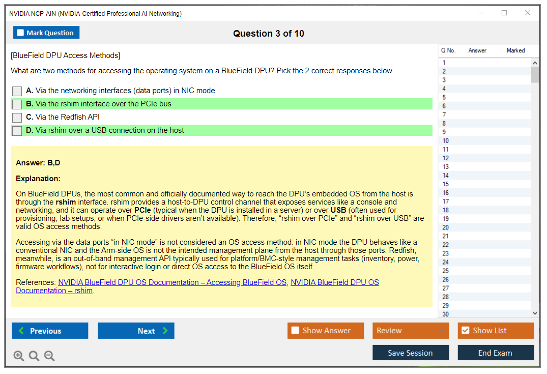 NVIDIA NCP-AIN (NVIDIA-Certified Professional AI Networking) Exam Simulator Test Engine Exam Question 3