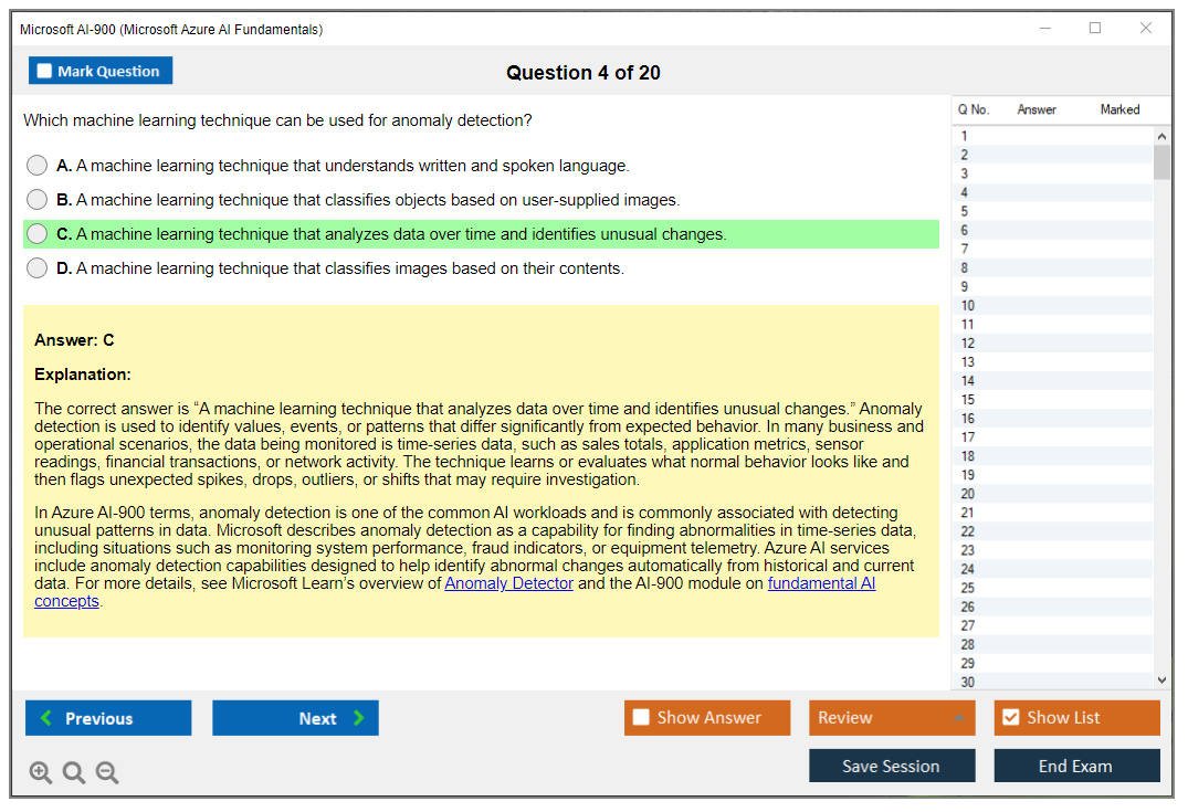 Microsoft AI-900 (Microsoft Azure AI Fundamentals) Exam Simulator Test Engine Exam Question 4
