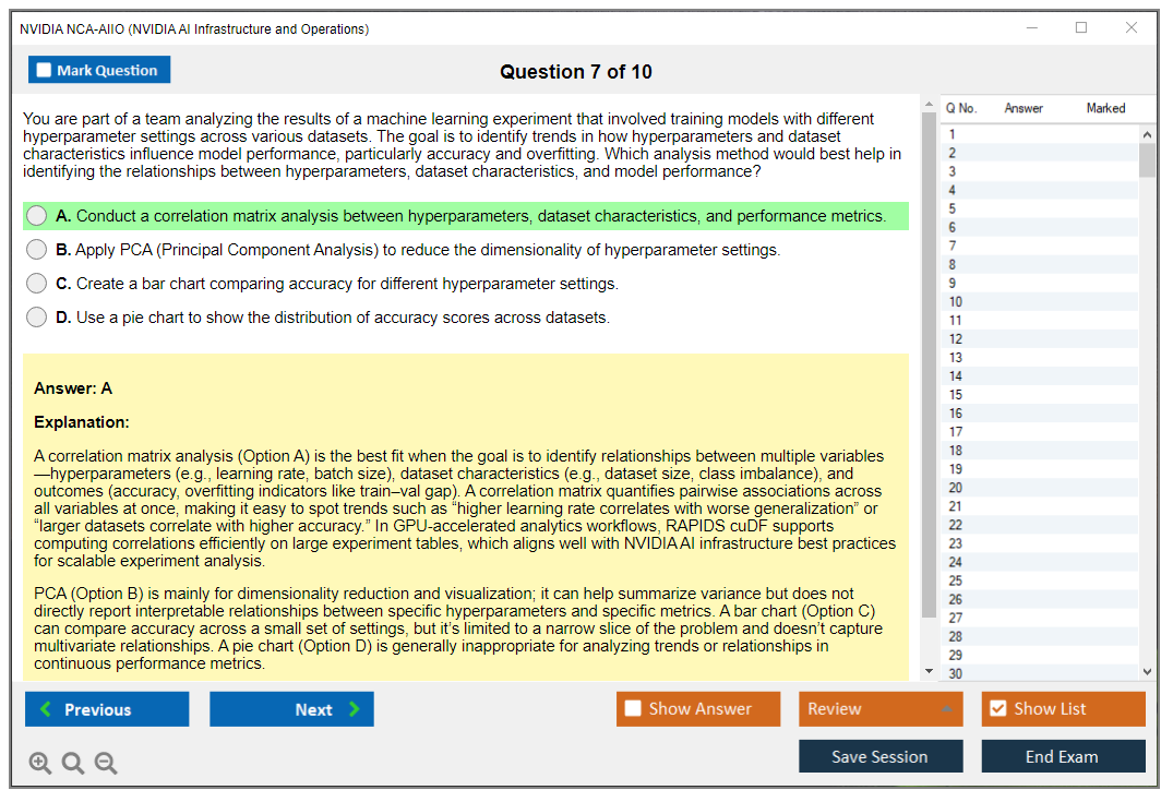 NVIDIA NCA-AIIO (NVIDIA AI Infrastructure and Operations) Exam Simulator Test Engine Exam Question 7