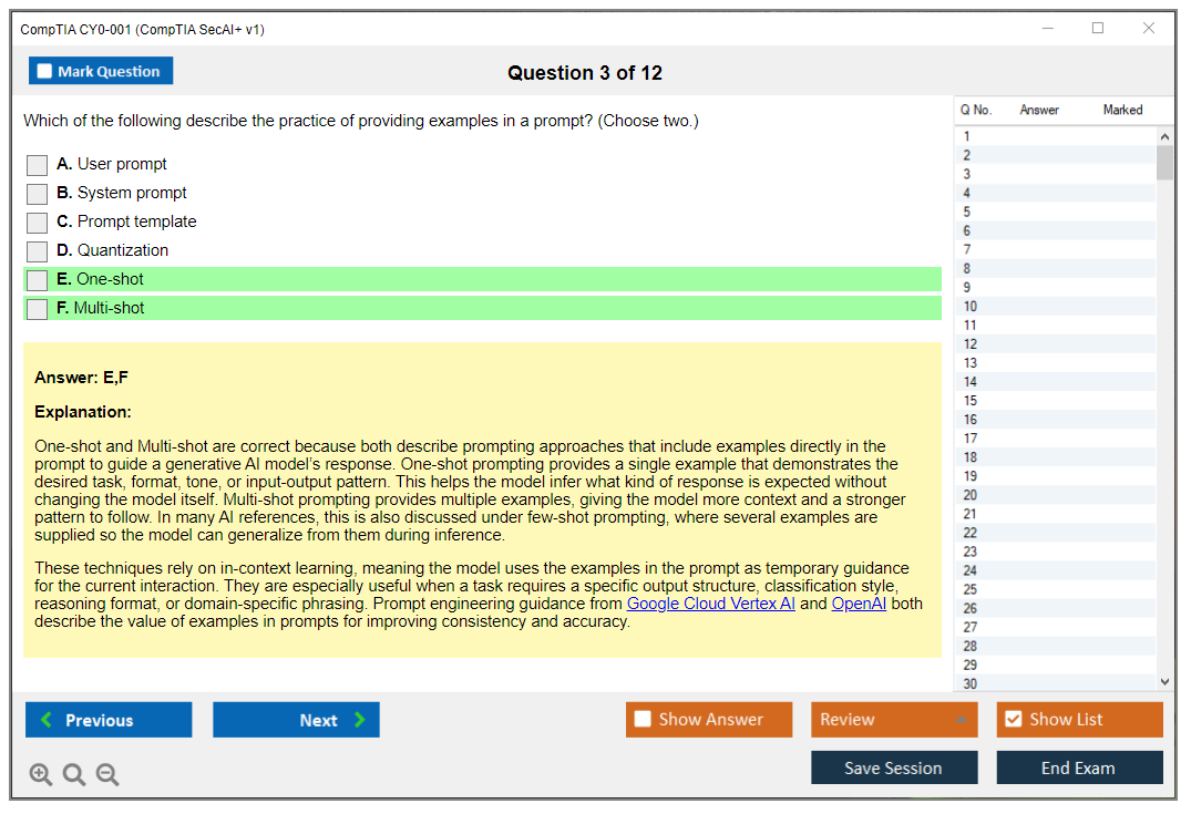 CompTIA CY0-001 (CompTIA SecAI+ v1) Exam Simulator Test Engine Exam Question 3