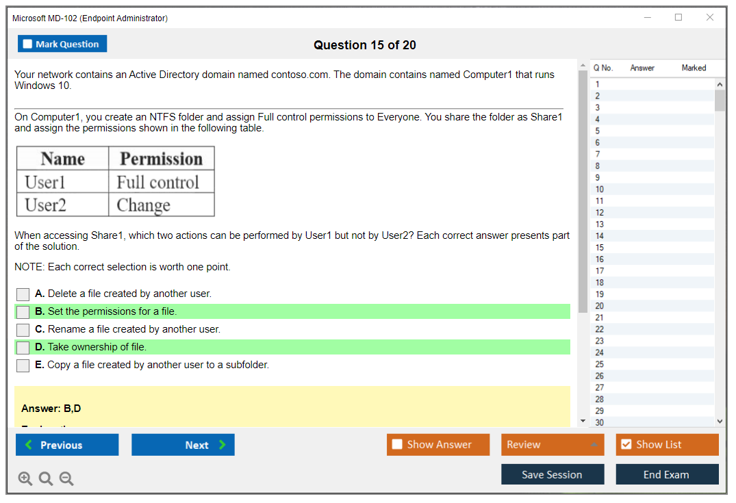 Microsoft MD-102 (Endpoint Administrator) Exam Simulator Test Engine Exam Question 15